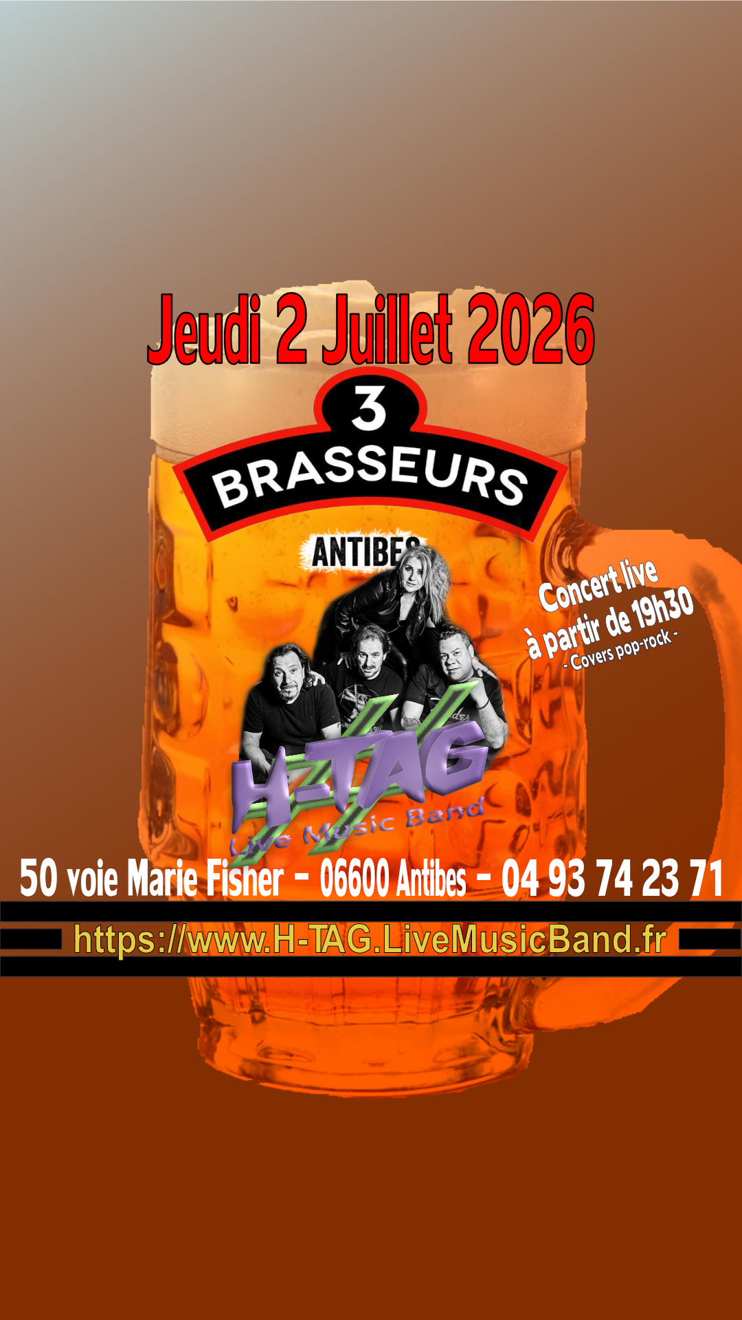 H-TAG @ Les 3 Brasseurs - Antibes